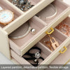 Simple Portable Jewelry Box Earrings Ring Storage Consolidation Box with Drawers, Size : 17.5 x 14 x 13cm(Rose Red)