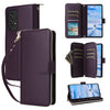 For Samsung Galaxy A33 5G Nine-card Slots Zipper Wallet Bag Leather Phone Case(Dark Purple)