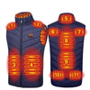 11 Area Double Control Blue USB Electric Heating Undershirt Intelligent Warm Vest(5XL)