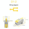 5pcs D1-2 Push Type Mini Wire Connection Splitter Quick Connect Terminal Block(Yellow)