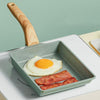 Tamagoyaki Mini Nonstick Pan Flat-Bottomed Breakfast Pan, Style:Square(Green)