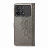 For Xiaomi Redmi K70 Mandala Flower Embossed Leather Phone Case(Grey)