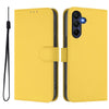 For Samsung Galaxy A26 5G Skin Feel Solid Color Leather Phone Case with Lanyard(Lemon Yellow)