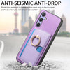 For Samsung Galaxy M34 / F34 5G Retro Cross Leather Ring Side Insert Card Bag MagSafe Phone Case(Purple)