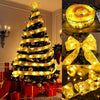 5m 50LEDs with Flash LED Christmas Tree Decoration Bronzing Ribbon Lights(Gold-Warm White)