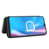 For Alcatel 1SE 2020 Carbon Fiber Texture Horizontal Flip TPU + PC + PU Leather Case with Card Slot(Black)