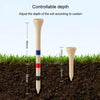 30pcs /Box PGM QT030 Golf Bamboo Tee Adjustable Height Spikes Golf Depth Marker Tee(83mm)
