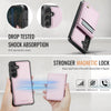 For Samsung Galaxy S25+ 5G JEEHOOD J06 British Style RFID MagSafe Card Bag PU Phone Case(Pink)