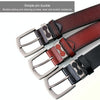 Dandali L8026 Men Casual Antique Alloy Buckle Leather Belt Waistband, Size: 110-125cm (Coffee)