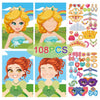 Face Changing Stickers Early Learning DIY Puzzle Stickers Toys(Princess)