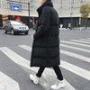 Mens Long Down Jacket Coat Winter Parkas Thick Warm Slim Fit Male Overcoat, Size:XXXL(Black)