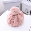 C0064 Hemp Pattern Children Knitted Beret Woolen Cap Autumn And Winter Warm Children Hat, Size: One Size(Pink)