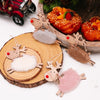 Christmas Tree Wooden Plush Elk Pendant Festival Decorations(Brown)
