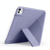 For iPad Pro 12.9 2022 / 2021 / 2020 Fixed Buckle Magnetic Deformation Leather Tablet Case(Lavender Purple)