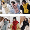 Winter Students All-Match Knitting Thickening Warm Small Fresh Scarf, Size:210 x 40cm(Avocado-Brick Red)