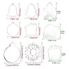 10pcs Clear Acrylic Christmas Decoration Hangers DIY Blank Xmas Tree Ornament With Rope, Style: Triangle Round
