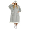 Lazy Blanket Lambswool TV Blanket Wearable Blanket, Size: Length 150CM(Navy Blue)