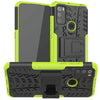 For Alcatel 3L (2021) Tire Texture Shockproof TPU+PC Protective Case with Holder(Green)