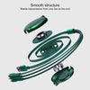 WK WDC-124 3A 3 In 1 8 Pin + Type-C / USB-C + Micro USB Bona Series Telescopic Charging Data Cable, Length: 1.5m (Green)