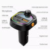C28 Fast Charging Atmosphere Light Handsfree Car Kit Car Mp3 Player Stereo FM Transmitter
