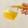 Silicone Pet Bathing Brush with Long Handle - Blue