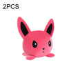 2 PCS Cute Plush Flip Toy Double-Sided Doll(Rose Red Ear Rabbit)