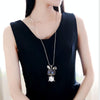 Autumn and Winter Fashion Simple Female Necklaces Gun-black Color Bent Ears Style Easy-matching Sweater Necklace