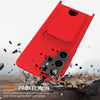 For Samsung Galaxy S25 Ultra 5G Integrated Card Bag Solid Color Liquid Silicone Phone Case with Lanyard(Red)