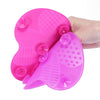 Silicone Brush Cleaner Mat Washing Tools for Cosmetic Make up Eyebrow Brushes Cleaning Pad Scrubber Board Makeup Clean Tool(Pink)