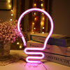 Bulb Neon Light Battery USB Dual-Power LED Decorative Modeling Lamp(Pink Light)