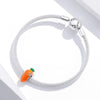 S925 Sterling Silver Cute Radish Carrot Beads DIY Bracelet Necklace Accessories