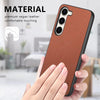 For Samsung Galaxy S22 5G Twill Fabric Leather Skin Back Phone Case(Brown)