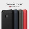 For Huawei P10 Lite Brushed Carbon Fiber Texture Shockproof TPU Protective Cover Case (Red)