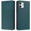 For iPhone 11 RC01 Dual-Folded Magnetic Suction RFID Leather Phone Case(Dark Green)