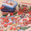 4 PCS Christmas Wooden DIY Gift Children Handmade Santa Claus Puzzle Toy(Fireplace)