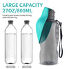 Portable Dog Water Bottle 800ml | Leakproof & One-Hand Use | Lake Blue