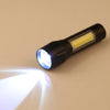 A2 USB Charging Waterproof Zoomable XPE + COB Flashlight with 3-Modes & Storage Box