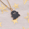Halloween Jewelry Alloy Ghost Earrings Necklace(Black Earrings+Necklace)