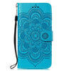 For Xiaomi Redmi K70 Sun Mandala Embossing Pattern Phone Leather Case(Blue)