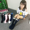 Lace Bow Princess Socks Cotton Girl High Knee Socks, Size:M(Black)