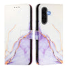 For Samsung Galaxy A56 5G PT003 Marble Pattern Flip Leather Phone Case(White Purple)