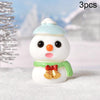 3pcs Christmas Lovely Micro Landscape Snow Ornament Decorative Accessories, Style: No.8 Big Eye Snowman Blue