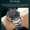 OLEVS 2870 Men Multifunctional Chronograph Three Eyes Waterproof Quartz Watch(Black + Silver)