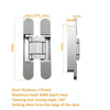 Three-Dimensional Adjustable Cross Hinge Folding Door Concealed Hinge, Specification: No. 2 Dumb Black 60kg