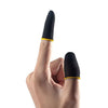 1 Pair Carbon Fiber Breathable Mobile Phone Game Touch Screen Finger Cover for Thumb / Index Finger (Black Yellow)