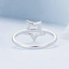 BSR450-8 S925 Sterling Silver White Gold Plated Hollow Star Ring Hand Decoration
