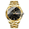BINBOND B5552 Luminous Multifunctional Business Calendar Quartz Watch(Full-gold-Black)
