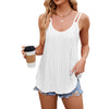Women Tank Tops Summer Sleeveless Spaghetti Straps Camisole Top, Size: XL(White)