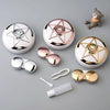 Portable Beauty Lens Care Double Box Contact Lens Case(Rose Red)
