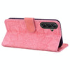 For Samsung Galaxy A36 / A56 Mandala Embossed Dual-Fold Calf Leather Phone Case(Pink)
